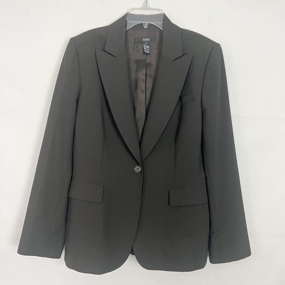 Alfani Women's Button Front Brown Blazer Jacket Size 10